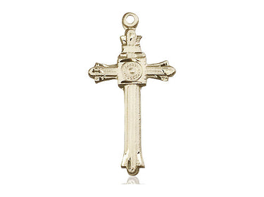 14kt Solid Gold Medium Cross Pendant 1-1/8 inch by 1/2 inch Handcrafted by Bliss Manufacturing USA