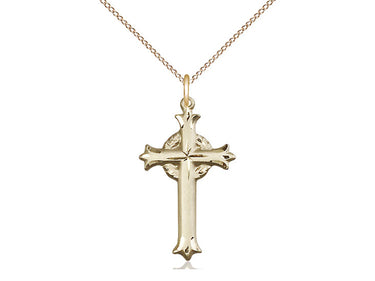 14kt Gold Filled Medium Cross Necklace 1 inch by half inch pendant with 18 inch curb chain by Bliss