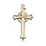 14kt Solid Gold Cross Pendant 1 inch by 5/8 inch medium size handcrafted by Bliss Manufacturing USA