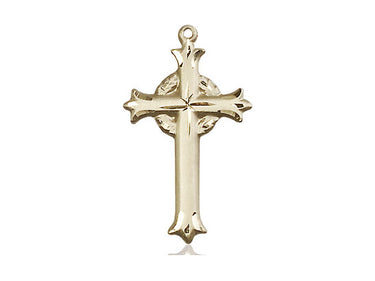 14kt Solid Gold Cross Pendant 1 inch by 5/8 inch medium size handcrafted by Bliss Manufacturing USA