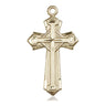 14kt Solid Gold Cross Pendant 1 and 1/8 inch by 5/8 inch medium size handcrafted by Bliss Manufacturing