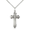 Sterling Silver Catholic Cross Necklace 1 1/8 inch medium pendant 18 inch chain Bliss USA