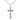 Sterling silver medium cross necklace pendant 1 1/8 x 1/2 inch with 18 inch chain handcrafted by Bliss