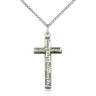 Sterling silver medium cross necklace pendant 1 1/8 x 1/2 inch with 18 inch chain handcrafted by Bliss