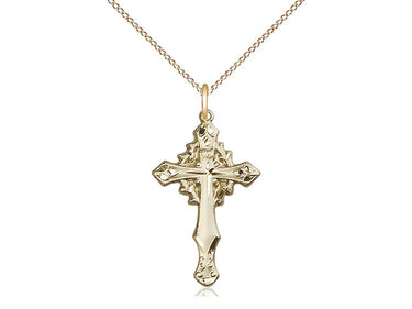 14kt Gold Filled Medium Cross Necklace 1 x 5/8 inches on 18 inch chain by Bliss Manufacturing