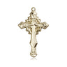 14kt solid gold medium cross pendant 1 inch by 5/8 inch handcrafted by Bliss Manufacturing USA
