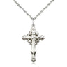 Sterling silver medium cross necklace pendant 1 x 5/8 inch with 18 inch chain handcrafted by Bliss