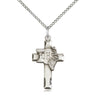 Sterling Silver IHS Cross Necklace with Grapes 7/8 inch Medium Pendant 18 inch Chain by Bliss