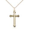 14kt Gold Filled Catholic Cross Necklace, 1 x 5/8 inch pendant on 18 inch lite curb chain by Bliss