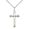 Sterling Silver Medium Cross Necklace 1 x 5/8 inch pendant on 18 inch curb chain by Bliss