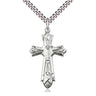 Sterling Silver Large Mosaic Cross Necklace 1 3/8 x 7/8 inch pendant on 24 inch curb chain by Bliss