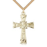 14kt Gold Filled Large Mosaic Cross Necklace 1 5/8 x 1 pendant on 24 inch chain by Bliss