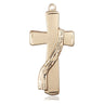 14kt Solid Gold Deacon Cross Pendant 1 1/8 x 1/2 inches by Bliss Manufacturing USA