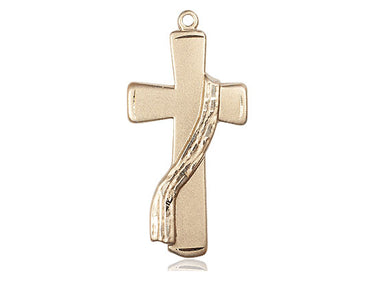 14kt Solid Gold Deacon Cross Pendant 1 1/8 x 1/2 inches by Bliss Manufacturing USA