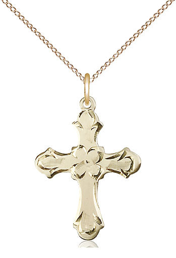 14kt Gold Filled Medium Army Cross Necklace 7/8 x 5/8 inches with 18 inch Curb Chain by Bliss