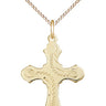 14kt gold filled Catholic cross necklace - medium 7/8 inch pendant - 18 inch curb chain - handcrafted by Bliss