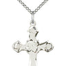 Sterling silver lite curb chain necklace 18 inches with medium cross pendant 7/8 x 5/8 inches by Bliss USA