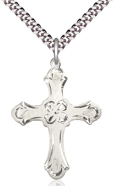 Stainless steel large heavy curb chain necklace 1 1/4 x 7/8 pendant with 24 inch chain USA made