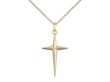 14kt Gold Filled Cross Necklace 1 x 1/2 inches with 18 inch chain by Bliss Manufacturing