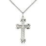 Sterling silver Catholic cross necklace with 1 inch pendant on 18 inch curb chain by Bliss Manufacturing