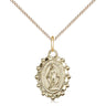 14kt gold filled small Miraculous Medal pendant necklace 5/8 by 3/8 inch on 18 inch chain by Bliss