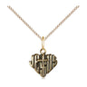 14kt gold filled small Heart of Jesus cross necklace 3/8 inch pendant with 18 inch chain by Bliss