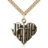 14kt Gold Filled Sacred Heart of Jesus Cross Necklace 7/8 inch pendant 24 inch chain by Bliss Manufacturing