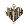 14kt Solid Gold Heart of Jesus Cross Pendant 7/8 inch by Bliss Manufacturing USA