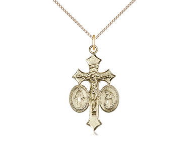 14kt Gold Filled Our Lady of La Salette Pendant Necklace 1 1/8 inch by 5/8 inch with 18 inch chain by Bliss