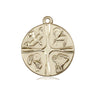 14kt Solid Gold Christian Life Medal Pendant 3/4 x 3/4 inch Handcrafted by Bliss Manufacturing USA