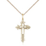 Gold Filled Cross on Cross Necklace 7/8 inch medium pendant 18 inch curb chain Bliss USA