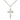 Sterling silver medium cross on cross necklace 7/8 inch by 1/2 inch pendant with 18 inch curb chain by Bliss