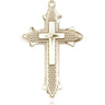 14kt solid gold large cross on cross pendant 1 3/8 inch by 3/4 inch by Bliss Manufacturing