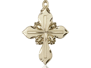 14kt Solid Gold Large Catholic Cross Pendant 1 5/8 x 1 1/8 handcrafted by Bliss Manufacturing USA