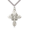Sterling Silver Large Catholic Cross Necklace 1 5/8 x 1 1/8 pendant on 24 inch curb chain by Bliss