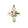 14kt solid gold medium cross pendant 3/4 by 1/2 inches handcrafted by Bliss Manufacturing USA