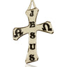 14kt Solid Gold Large Catholic Cross Pendant 1 3/4 inch by Bliss Manufacturing USA