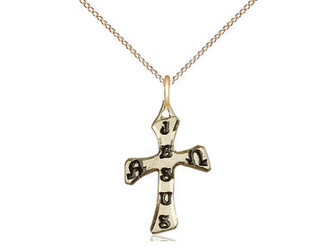 14kt Gold Filled Catholic Cross Necklace 7/8 x 1/2 inch Medium Size with 18 inch Chain by Bliss USA