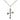 Sterling silver medium cross necklace 7/8 inch pendant on 18 inch curb chain by Bliss Manufacturing USA