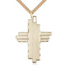 14kt gold filled large cross necklace 1 3/4 x 1 1/4 inch pendant 24 inch chain handcrafted USA Bliss