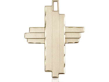 Large 14kt solid gold cross pendant 1 and 3/4 inch by 1 and 1/4 inch handcrafted by Bliss Manufacturing USA