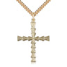 14kt gold filled large Catholic cross necklace 1 3/8 x 1 inches with 24 inch chain by Bliss USA
