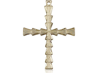 14kt solid gold large cross pendant 1 3/8 inch by 1 inch handcrafted in USA by Bliss Manufacturing