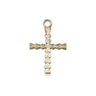 14kt solid gold medium cross pendant 3/4 inch by 1/2 inch handcrafted in USA by Bliss Manufacturing