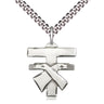 Medium Sterling Silver Franciscan Tau Cross Necklace with 24 inch chain, handcrafted by Bliss