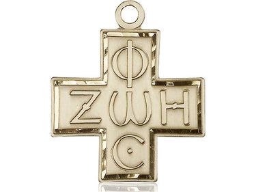 14kt Solid Gold Light and Life Cross Pendant Large 1 3/8 x 1 1/4 by Bliss