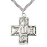 Sterling Silver Large Light & Life Cross Necklace with 24 inch chain by Bliss Manufacturing