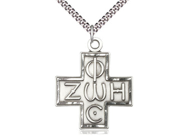 Sterling Silver Large Light & Life Cross Necklace with 24 inch chain by Bliss Manufacturing
