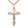 14kt Gold Filled Extra Large Catholic Crucifix Necklace 1-7/8 inch by 1-1/8 inch with 24 inch Curb Chain by Bliss