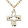 14kt Gold Filled Holy Spirit Dove Necklace 1-1/8 x 1 inch with 24 inch Chain by Bliss